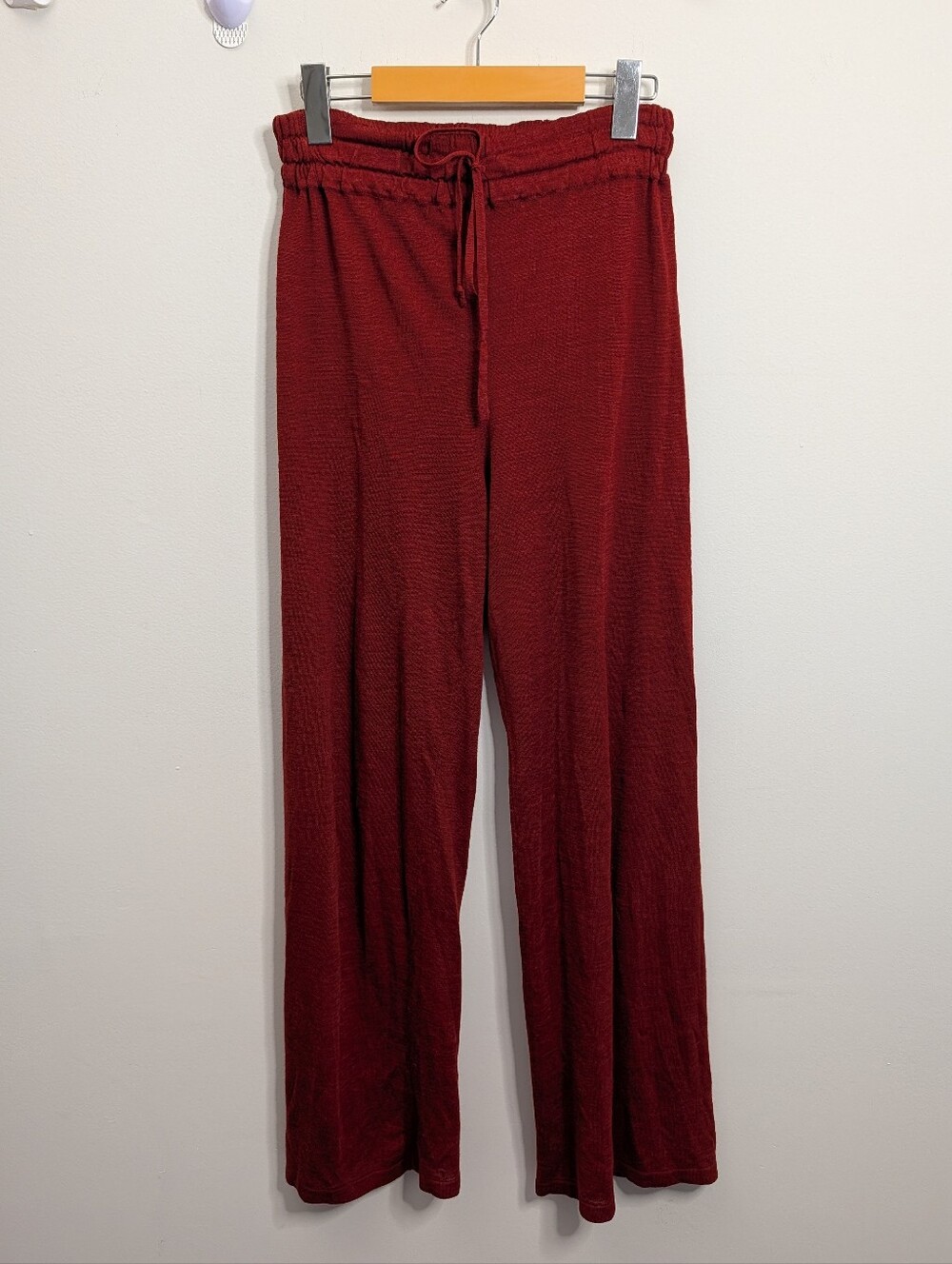 Mango Linen Collection Rust Wide-Leg Drawstring Pants XS - Picture 2 of 5